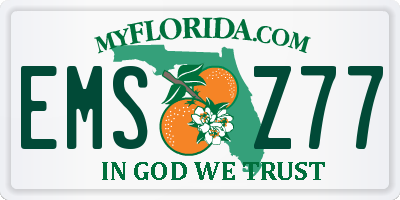 FL license plate EMSZ77