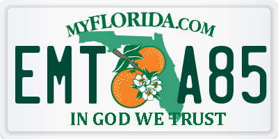 FL license plate EMTA85