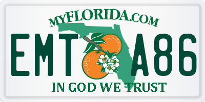 FL license plate EMTA86