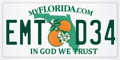 FL license plate EMTD34