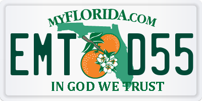 FL license plate EMTD55