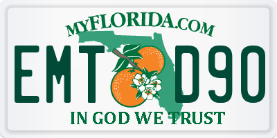 FL license plate EMTD90