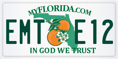FL license plate EMTE12