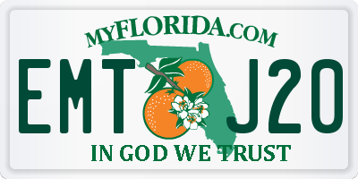 FL license plate EMTJ20