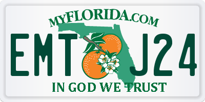 FL license plate EMTJ24