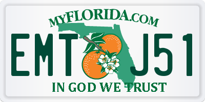 FL license plate EMTJ51