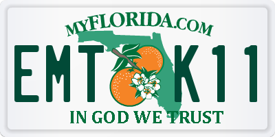 FL license plate EMTK11
