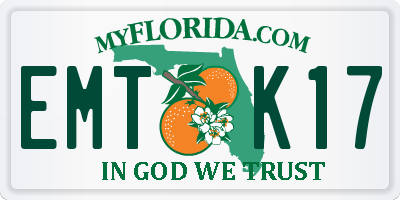 FL license plate EMTK17