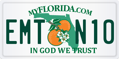 FL license plate EMTN10