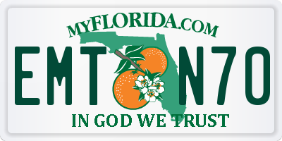 FL license plate EMTN70