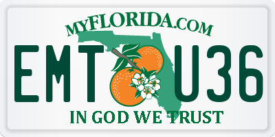FL license plate EMTU36