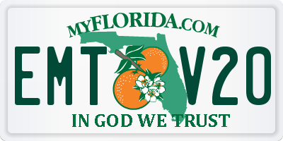 FL license plate EMTV20