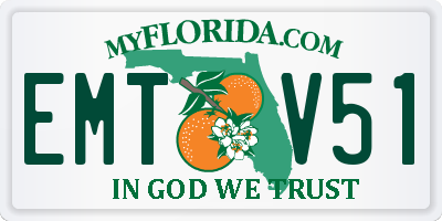 FL license plate EMTV51