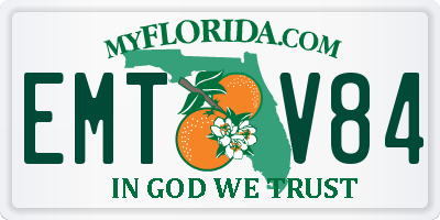 FL license plate EMTV84