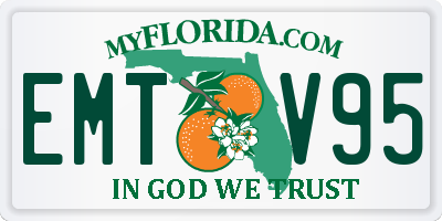 FL license plate EMTV95
