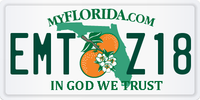 FL license plate EMTZ18