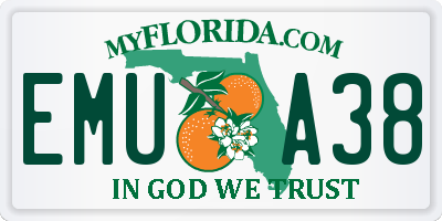 FL license plate EMUA38