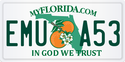 FL license plate EMUA53