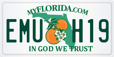 FL license plate EMUH19