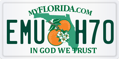 FL license plate EMUH70