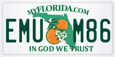 FL license plate EMUM86