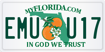 FL license plate EMUU17