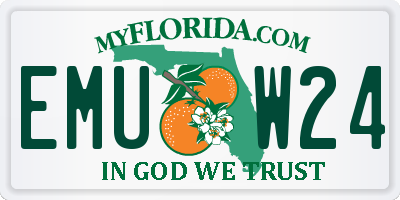 FL license plate EMUW24