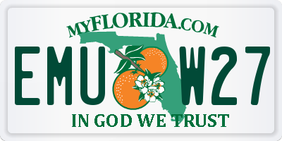 FL license plate EMUW27