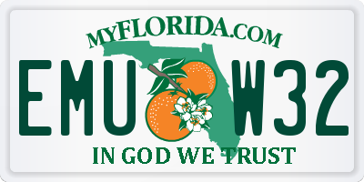 FL license plate EMUW32