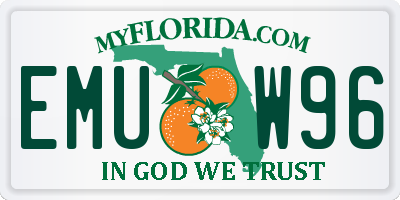 FL license plate EMUW96