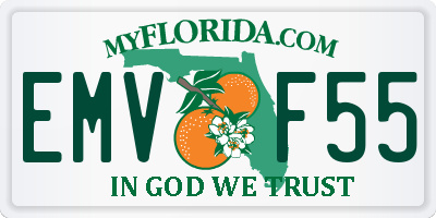 FL license plate EMVF55