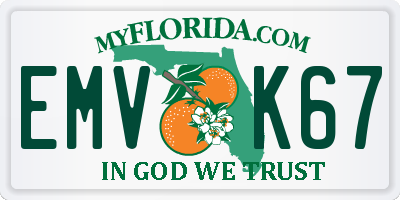 FL license plate EMVK67