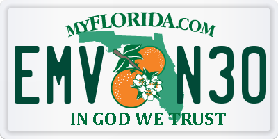 FL license plate EMVN30