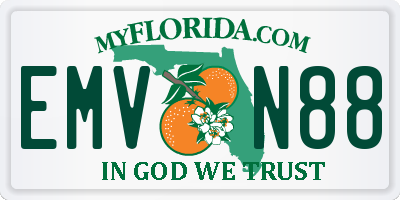 FL license plate EMVN88
