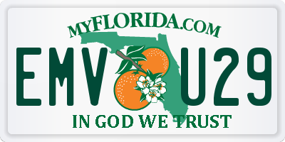 FL license plate EMVU29