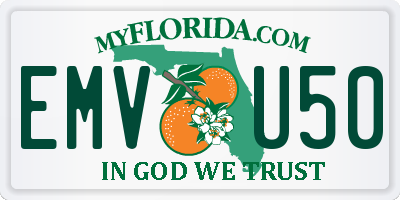 FL license plate EMVU50