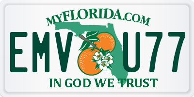 FL license plate EMVU77