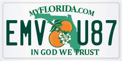 FL license plate EMVU87