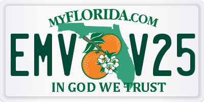 FL license plate EMVV25