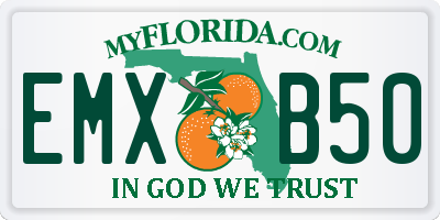FL license plate EMXB50