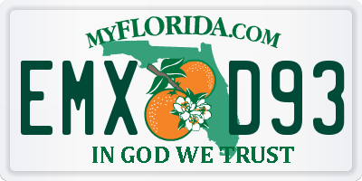 FL license plate EMXD93
