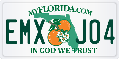 FL license plate EMXJ04