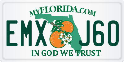FL license plate EMXJ60