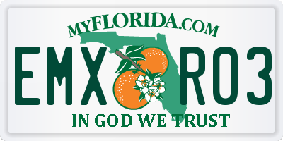 FL license plate EMXR03