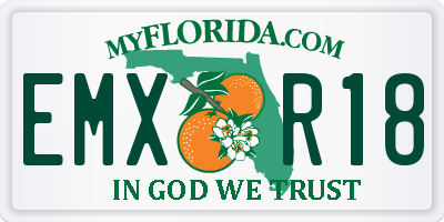 FL license plate EMXR18