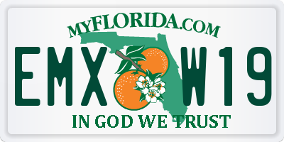 FL license plate EMXW19