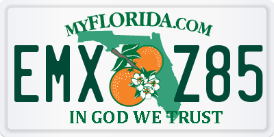 FL license plate EMXZ85
