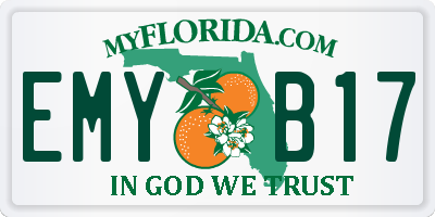 FL license plate EMYB17