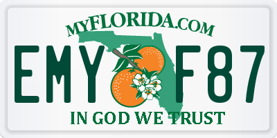 FL license plate EMYF87