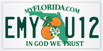 FL license plate EMYU12